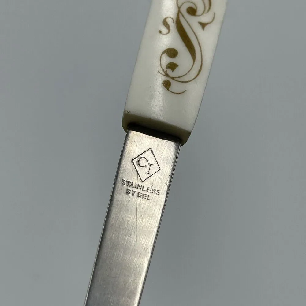 Vintage 70s Stainless MCM Bird Heart Two Prong Meat Fork Serving Fork Retro Wht